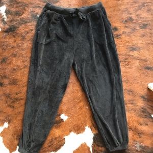 Donna Karan Velvet Black Jogger Lounge Pants